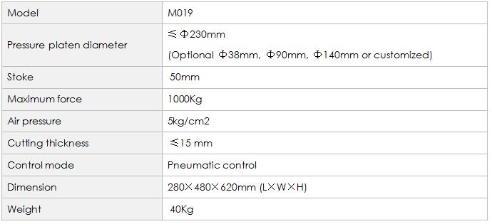 M019 Pneumatic Sample Press 
